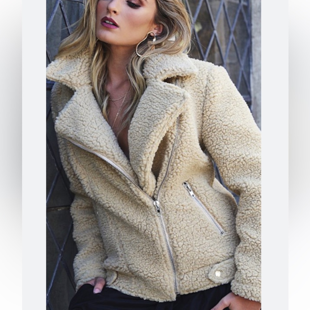Nasty Gal TEDDY BIKER JACKET